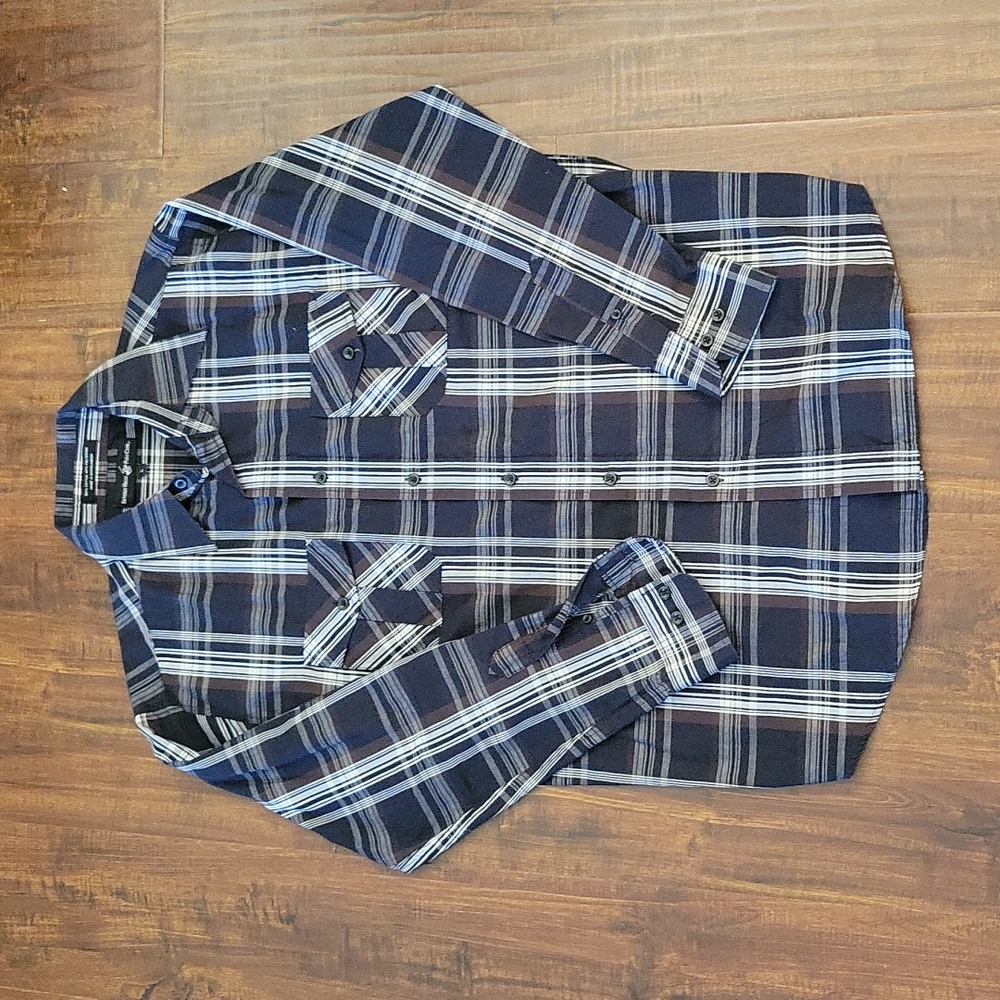 Plaid button down shirt